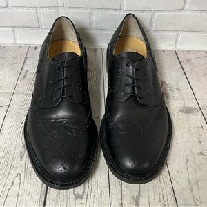 J Crew 74878 Men Black Leather Wingtip Oxford Shoes Size 9.5 Wing Tip